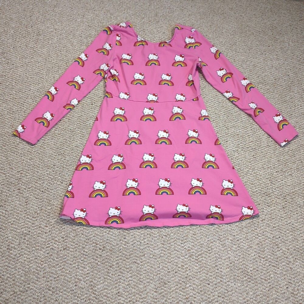 Mod Cloth x Hello Kitty Brought You A Rainbow A Line Dress Womens Large Pink